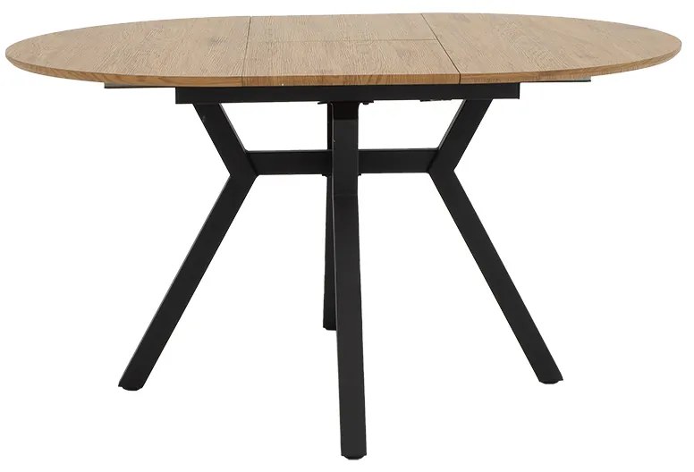 Tραπέζι Frances pakoworld επεκτεινόμενο MDF sonoma-μαύρο 100-140x100x75εκ - 235-000023 - 235-000023