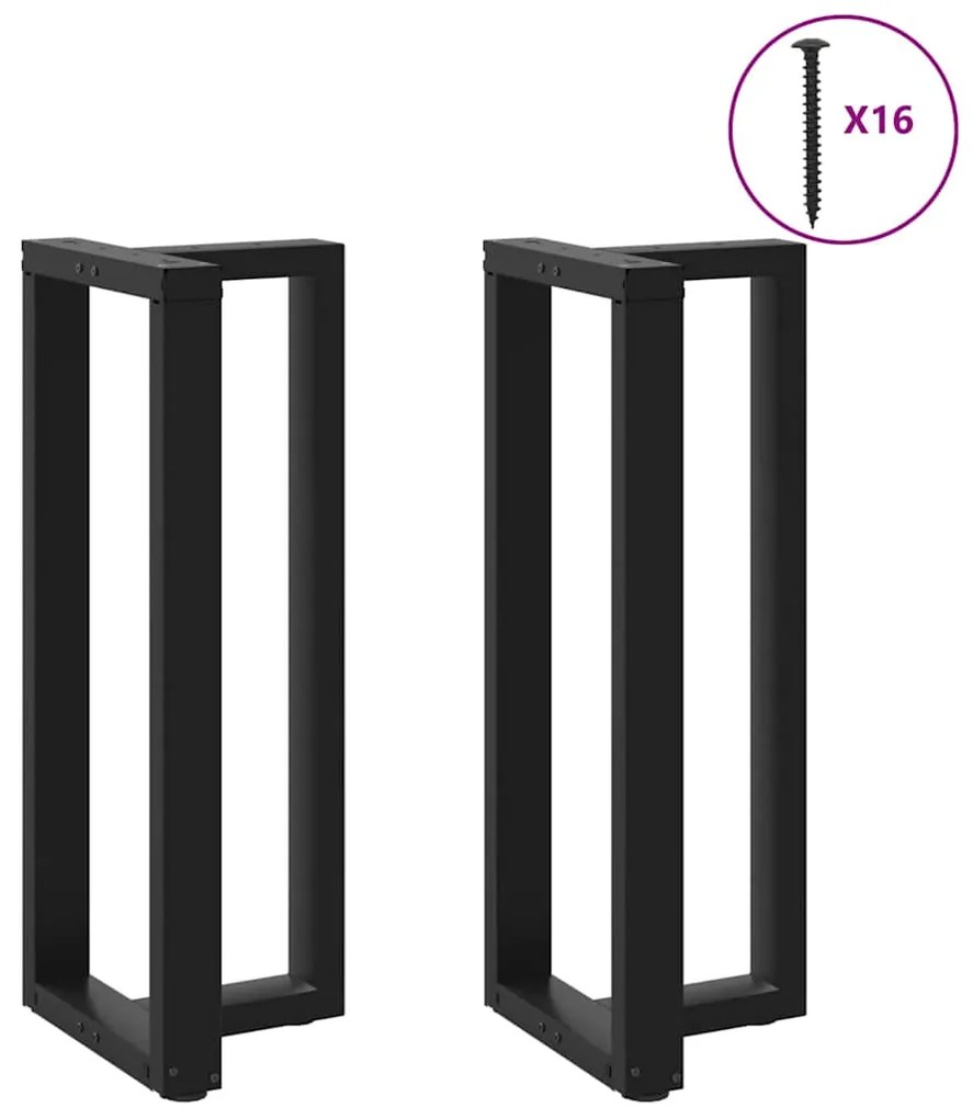 Πόδια τραπεζιού μπαρ σε σχήμα T 2 τεμ. Μαύρο 40x35x(100-101)εκ. - Μαύρο