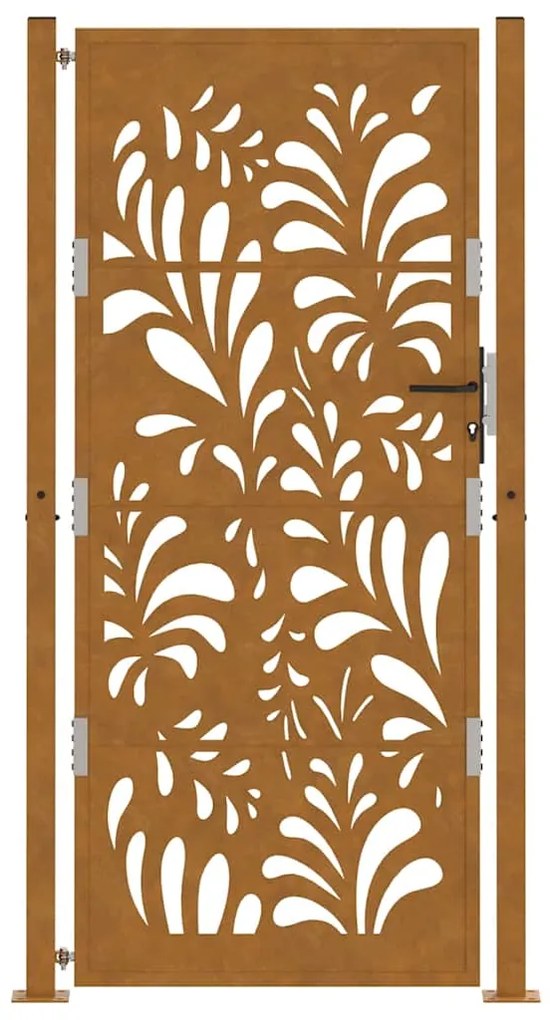 Πύλη κήπου 105x205 cm Weathering Steel Wave Design - Καφέ