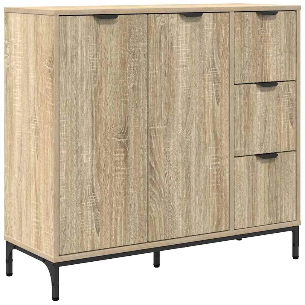 vidaXL Πλαϊνό γραφείο με συρτάρι Sonoma Δρυς 89.5 x 33 x 82 εκ.