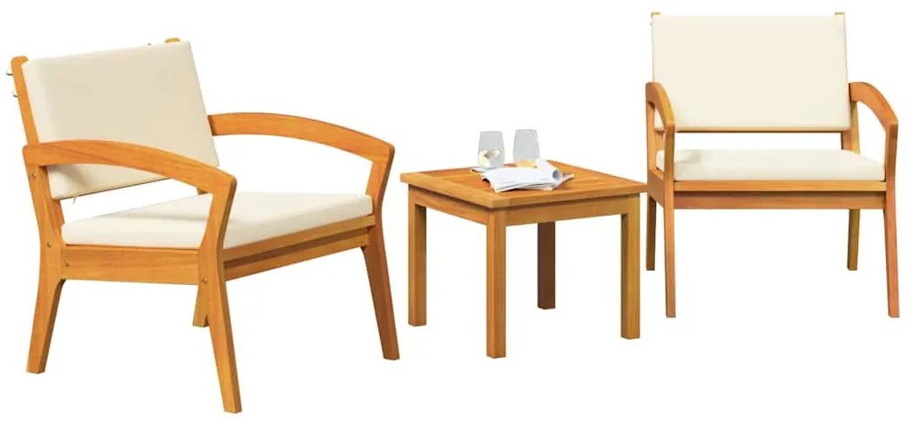 vidaXL Σετ μπιστρό με μαξιλάρι 3 pcs Καφέ Πολυεστέρας