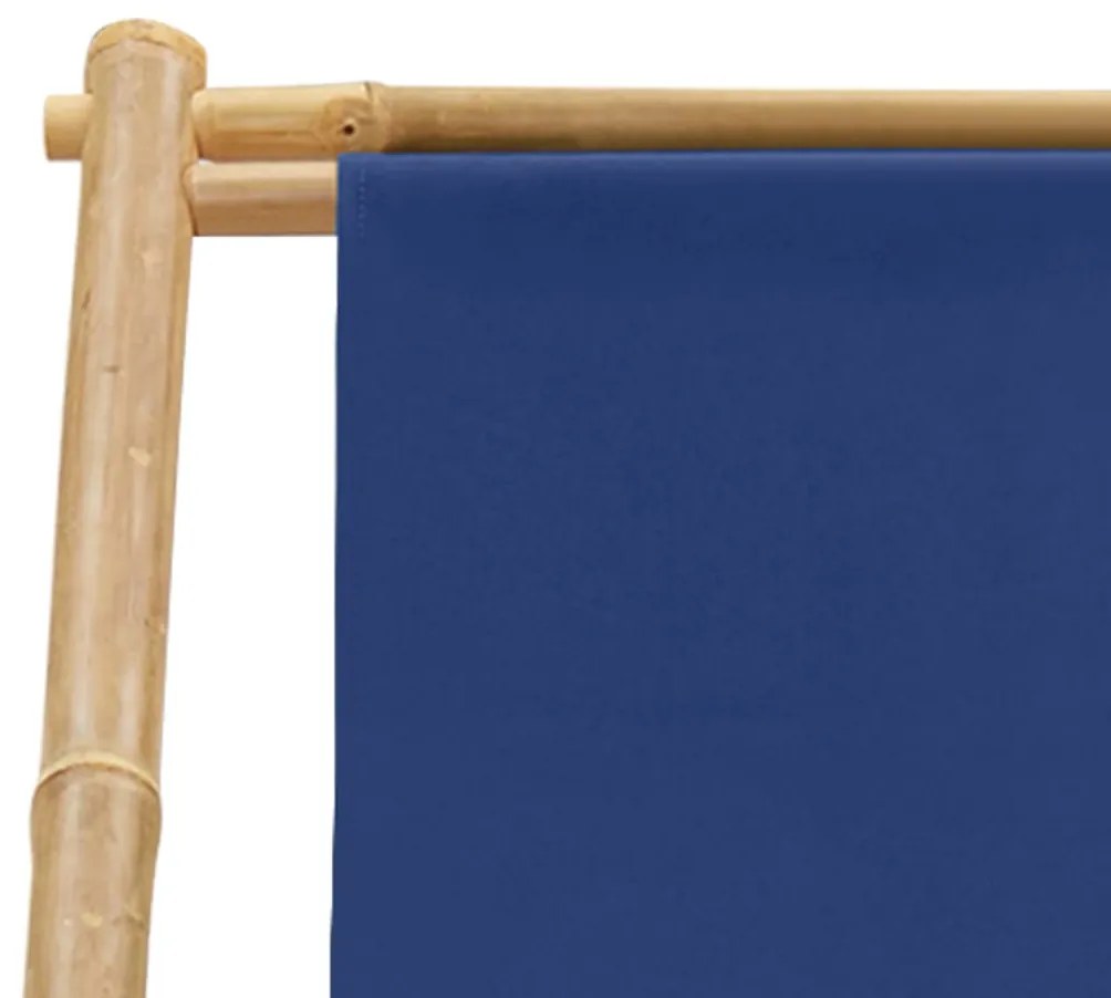 vidaXL Σεζλόνγκ Ναυτικό Μπλε από Μπαμπού και Καραβόπανο