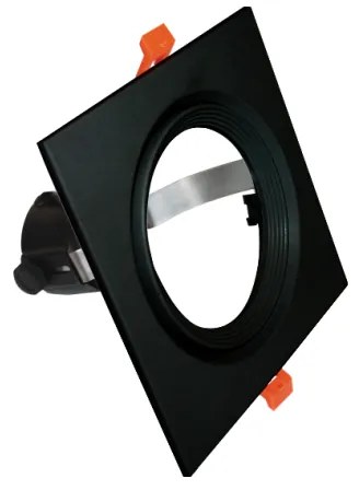 Σποτ Χωνευτό AR111 XMS Μονό Τετράγωνο 16,5x16,5 Aca-XMSAR1B-Μαύρο XMSAR1B