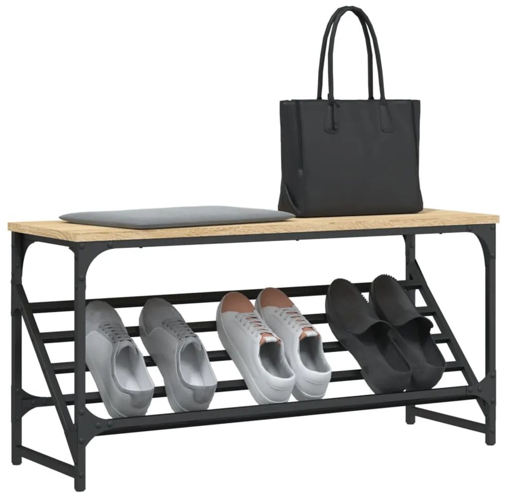 vidaXL Παπουτσοθήκη Sonoma Δρυς 90 x 30 x 45 εκ. Επεξεργασμένο Ξύλο