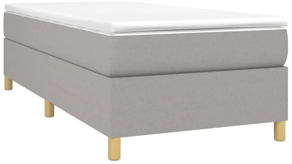 vidaXL Κρεβάτι Boxspring με Στρώμα Ανοιχτό Γκρι 80x200 εκ. Υφασμάτινο