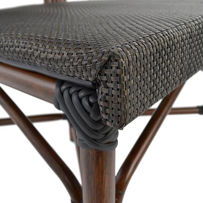 Καρέκλα KASON C5026 Αλουμινίου Bamboo Look Καφέ με Textline 40,5x56,5x89,5 εκ. 40.5x56.5x89.5 εκ.