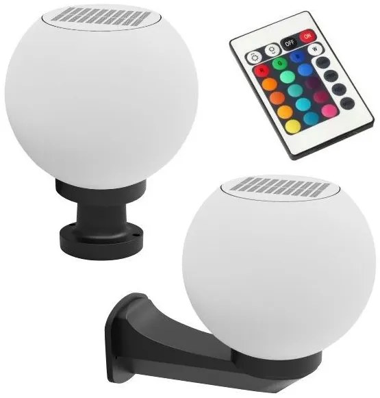 Ηλιακό Φωτιστικό Τοίχου/Δαπέδου E27 G45 RGB Μαύρο CCT Φ20 6795 Spotlight-6795-Μαύρο 6795