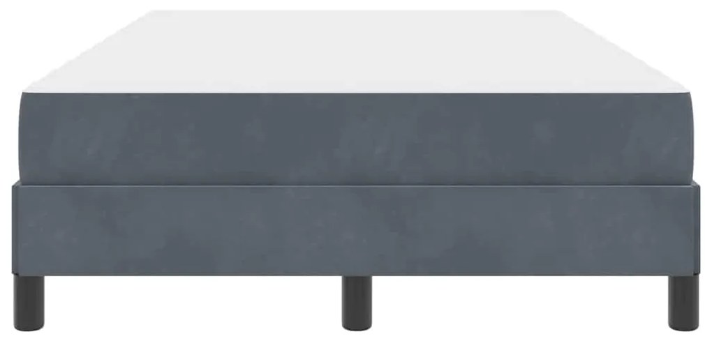vidaXL Κρεβάτι box spring με στρώμα Σκούρο Γκρι 120 x 190 cm Βελούδο
