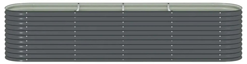 vidaXL Ζαρντινιέρα Υπερυψωμένη Γκρι 400x80x81 εκ. Γαλβανισμ. Χάλυβας