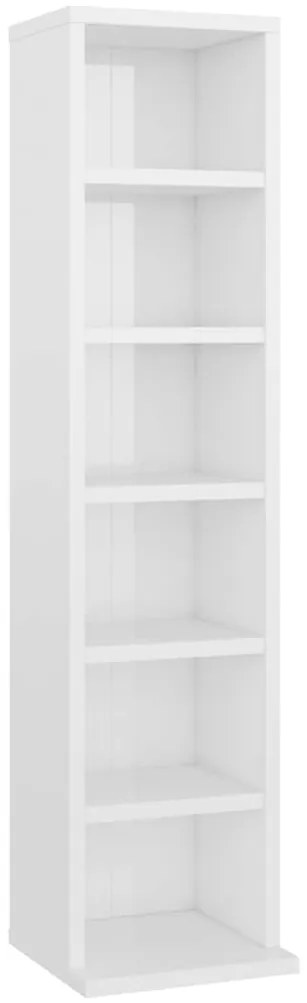vidaXL Έπιπλο για CD Γυαλιστερό Λευκό 21x20x88 εκ. Επεξεργασμένο Ξύλο