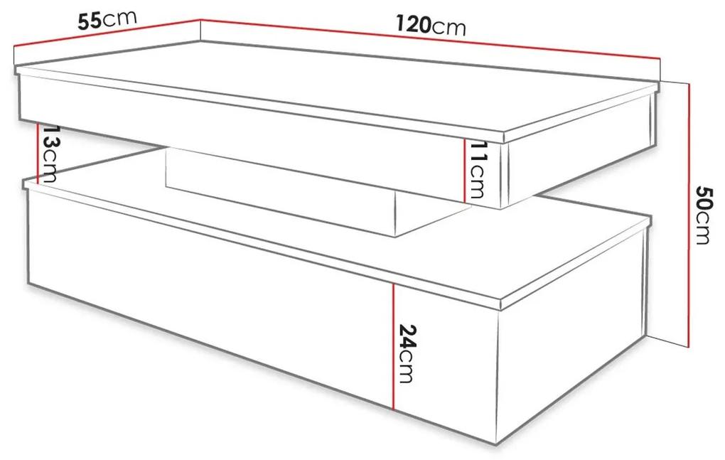 Τραπεζάκι σαλονιού Merced N100, Γυαλιστερό λευκό, Άσπρο, 50x55x120cm, 41 kg, Ινοσανίδες μέσης πυκνότητας, Γωνιακό | Epipla1.gr