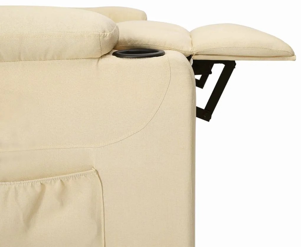 vidaXL Πολυθρόνα με Ανύψωση Κρεμ Υφασμάτινη