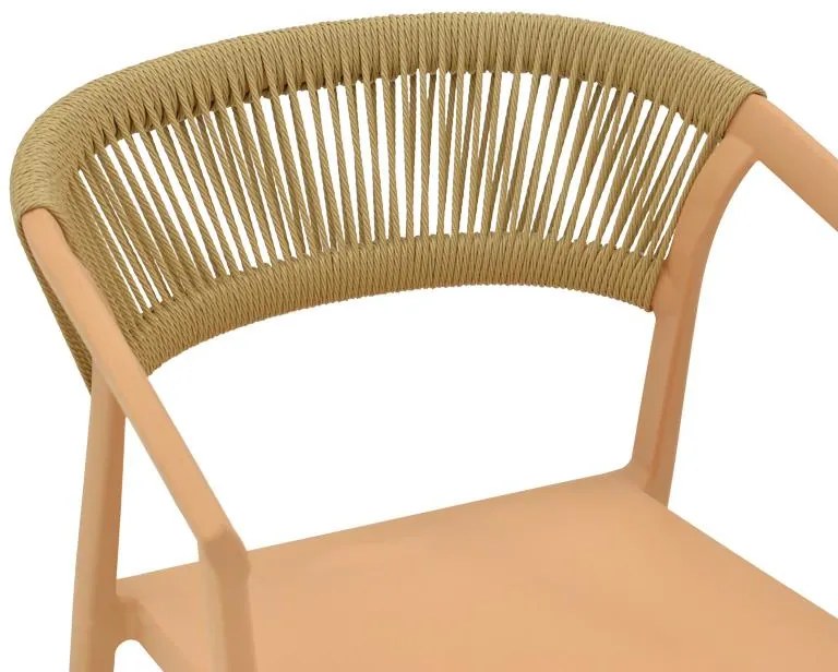 Καρέκλα - Πολυθρόνα Sillia στοιβαζόμενη pp cappuccino - μπεζ rattan 55x52x74,5 εκ. 55x52x74.5 εκ.