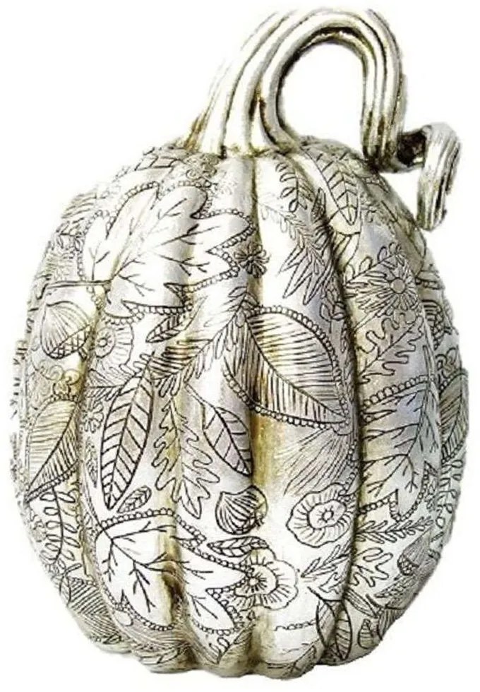 Διακοσμητική Κολοκύθα VRE123K2 24cm Silver Espiel Polyresin
