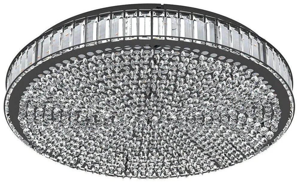 Φωτιστικό Οροφής - Πλαφονιέρα Balparda 390249 Φ60,5x11cm Dim Led 3120lm 4000K Clear-Black Eglo Ατσάλι,Γυαλί