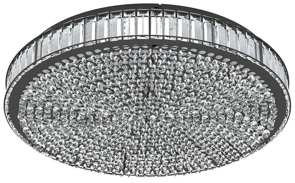 Φωτιστικό Οροφής - Πλαφονιέρα Balparda 390249 Φ60,5x11cm Dim Led 3120lm 4000K Clear-Black Eglo Steel,Glass