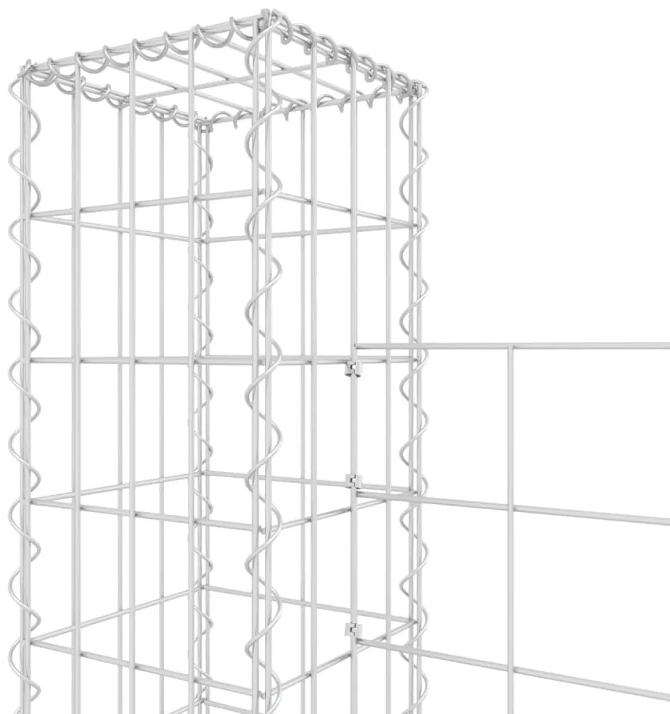 vidaXL Συρματοκιβώτιο σε U Σχήμα με 5 Στύλους 500x20x150 εκ Σιδερένιο