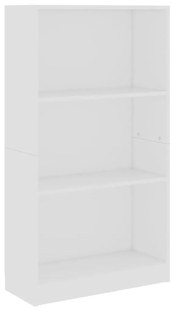 vidaXL Βιβλιοθήκη με 3 Ράφια Λευκή 60x24x109 εκ. Επεξεργασμένο Ξύλο