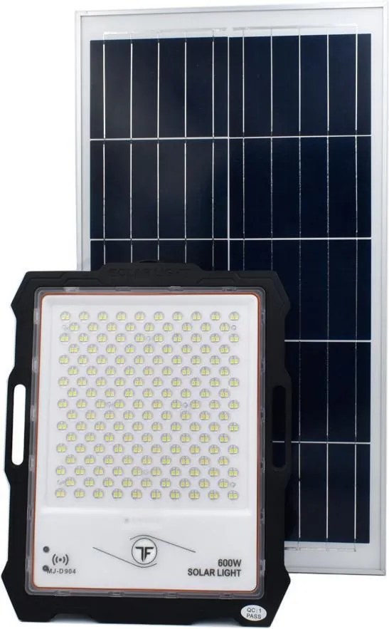 Στεγανός Ηλιακός Προβολέας LED 600W Ψυχρό Λευκό με Τηλεχειριστήριο IP67 MJ-D904