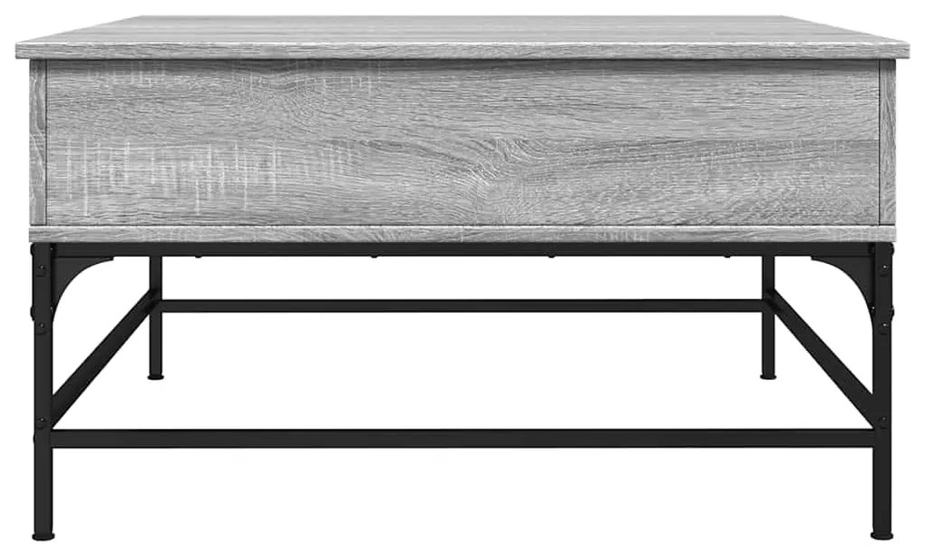 vidaXL Τραπεζάκι Σαλονιού Γκρι Sonoma 80x80x45 εκ. Επεξ. Ξύλο/Μέταλλο