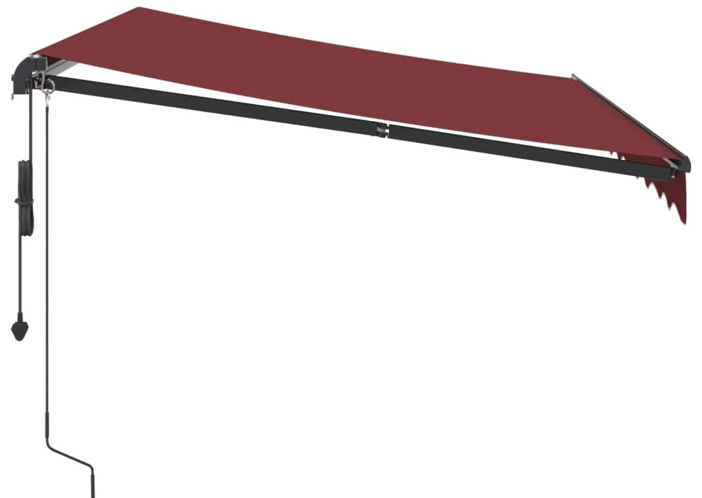 Τέντα Πτυσσόμενη Αυτόματη με LED Μπορντό 300x250 εκ. - Πολύχρωμο