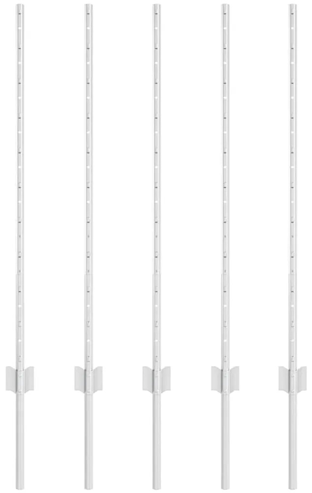 vidaXL Στήλοι Φράκτη 10 pcs Ασημί 100 cm Γαλβανισμένος χάλυβας