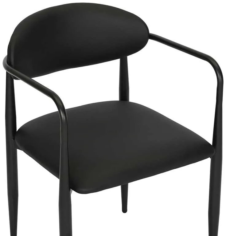 Πολυθρόνα Kalone pakoworld pu σε μαύρη απόχρωση 56x55x78εκ