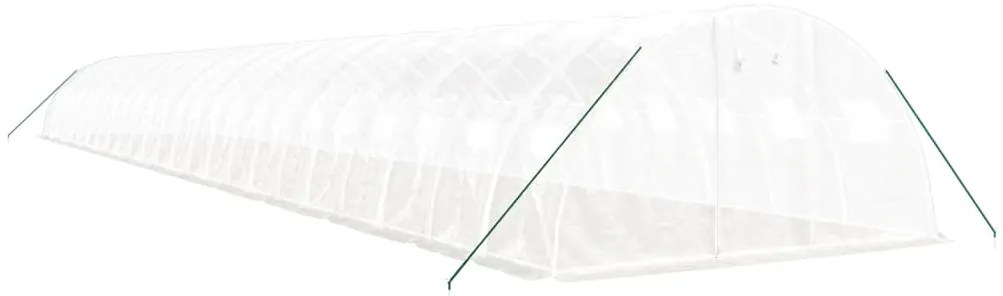 vidaXL Θερμοκήπιο Λευκό 96 μ² 24 x 4 x 2 μ. με Ατσάλινο Πλαίσιο