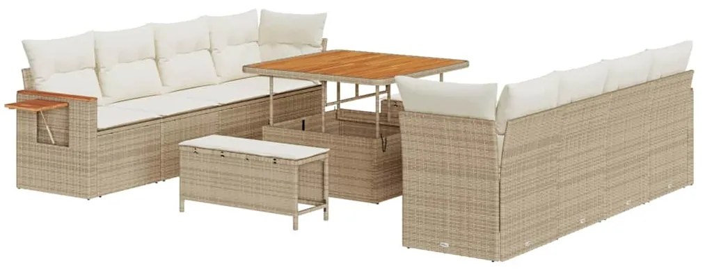 vidaXL Σετ Καναπέ Κήπου 11 pcs μπεζ και κρεμ 100 x 100 x 71 cm