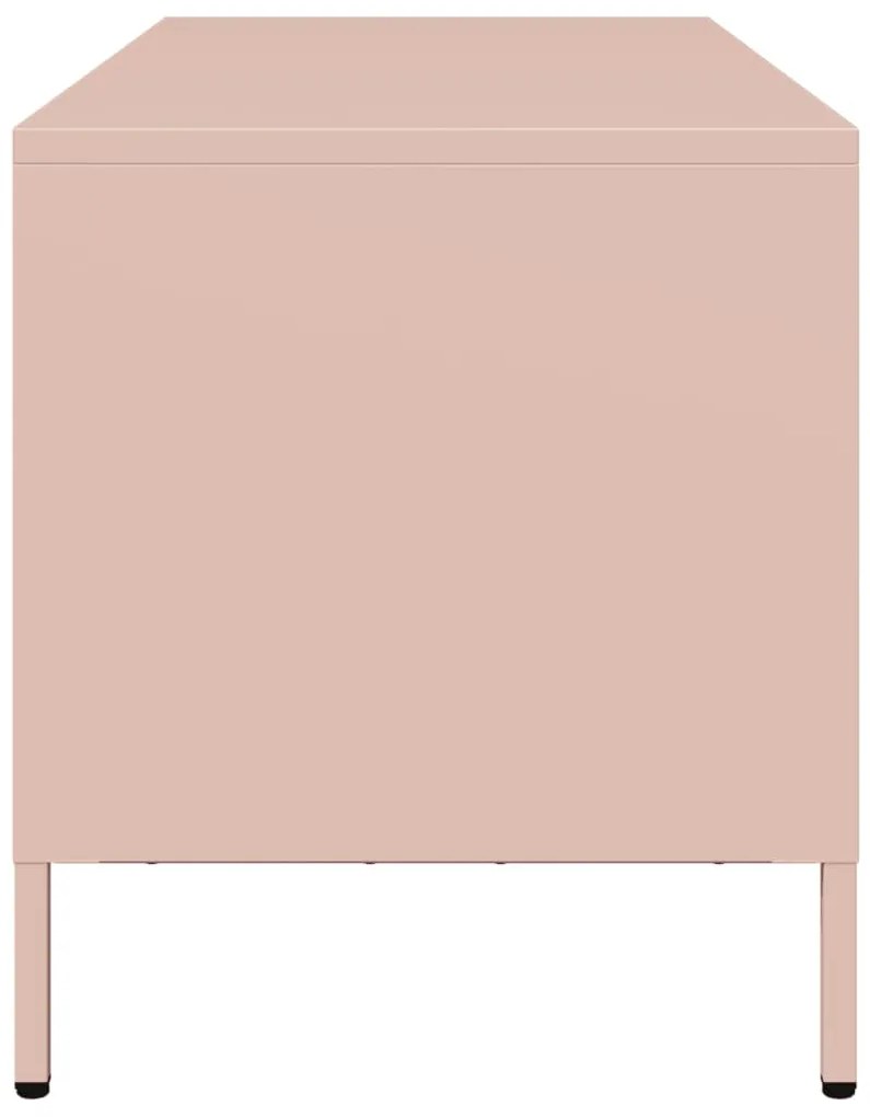 vidaXL Έπιπλο Τηλεόρασης Ροζ 101,5x39x43,5 εκ. Ατσάλι Ψυχρής Έλασης