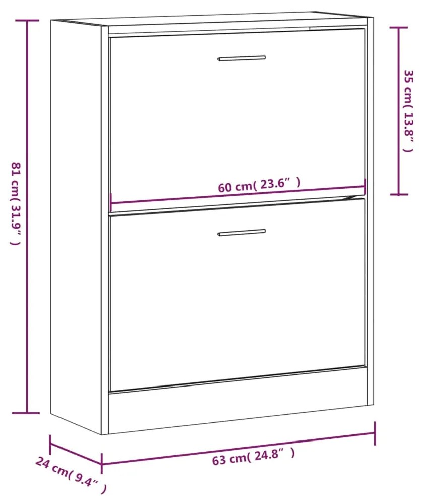 ΠΑΠΟΥΤΣΟΘΗΚΗ ΓΚΡΙ SONOMA 63X24X81 ΕΚ. ΑΠΟ ΕΠΕΞΕΡΓΑΣΜΕΝΟ ΞΥΛΟ 342562