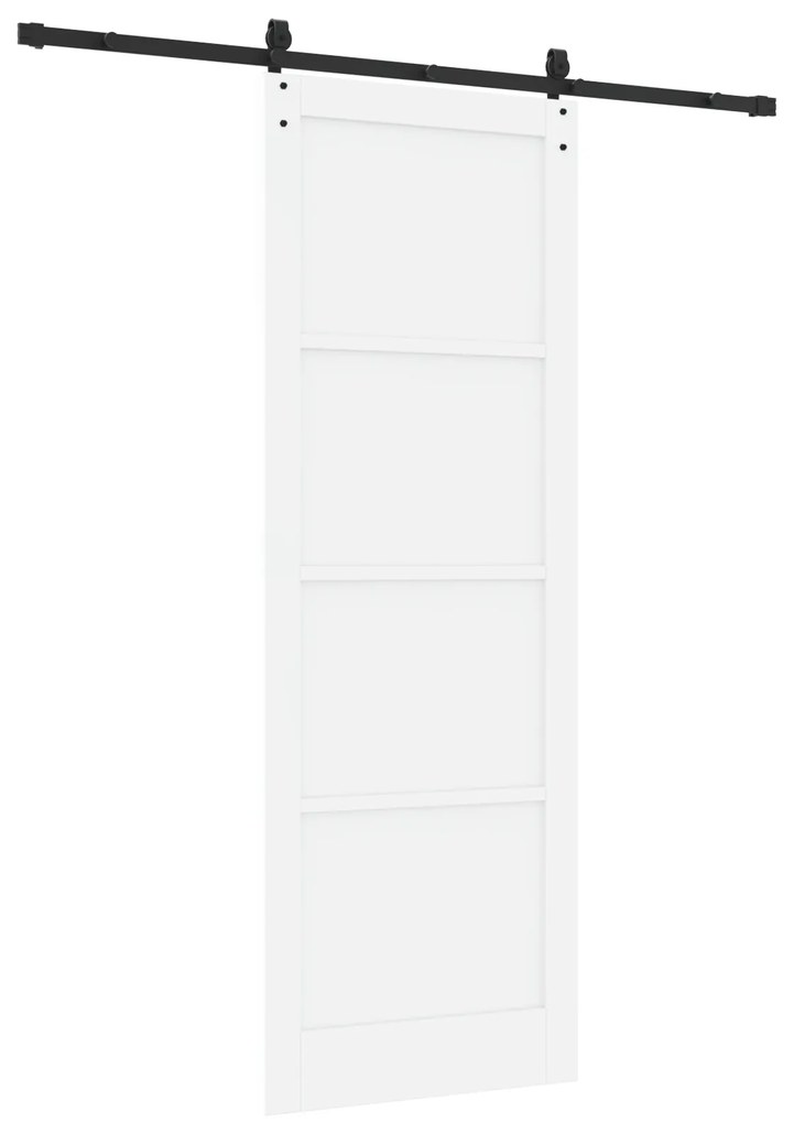 vidaXL Συρόμενη Πόρτα με Σετ Υλικών Λευκό 83x232 cm Στερεό Ξύλο Πεύκου