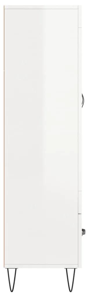 Ντουλάπα Γυαλ. Λευκό 69,5 x 31 x 115 εκ. από Επεξεργασμένο Ξύλο - Λευκό