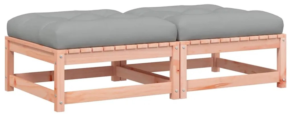 vidaXL Υποπόδια Κήπου με Μαξιλάρια 2 τεμ. από Μασίφ Ξύλο Ψευδοτσούγκας