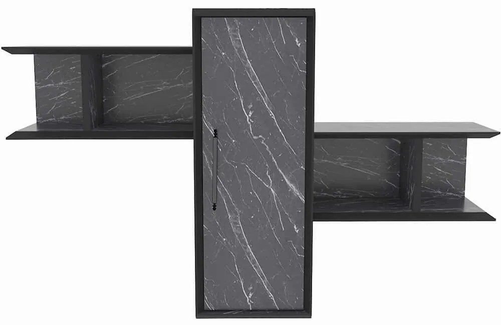 Ραφιέρα Τοίχου Olida 322RTC1705 118,6x35x51,8cm Marble Effect Black