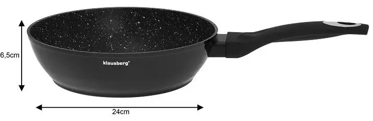 Σετ κατσαρόλες και τηγάνια Klausberg KB 7322, 15 τεμαχίων, Θερμοζεύγος, Οπή έκχυσης, Επαγωγή, Μαύρο