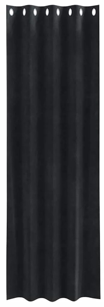 vidaXL Κουρτίνες με κουρτίνες 2 pcs Μαύρο 140 x 245 cm Βελούδο