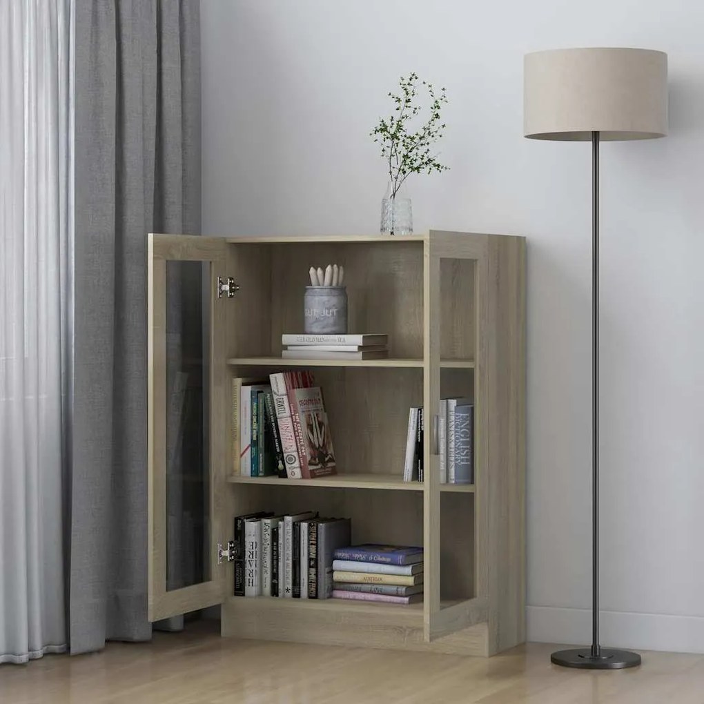 vidaXL Βιτρίνα Χρώμα Sonoma Δρυς 82,5 x 30,5 x 115 εκ. Επεξ. Ξύλο