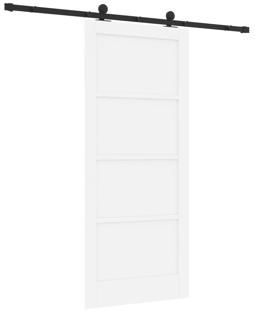 vidaXL Συσκευή Συσκευών με Σετ Υλικών Λευκό 86x198.5 εκ Συμπαγές Ξύλο Πεύκου