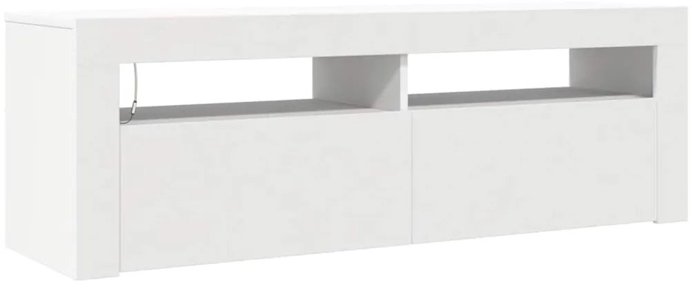 vidaXL Έπιπλο Τηλεόρασης με LED Καφέ Λευκό 120x30x50 εκ.