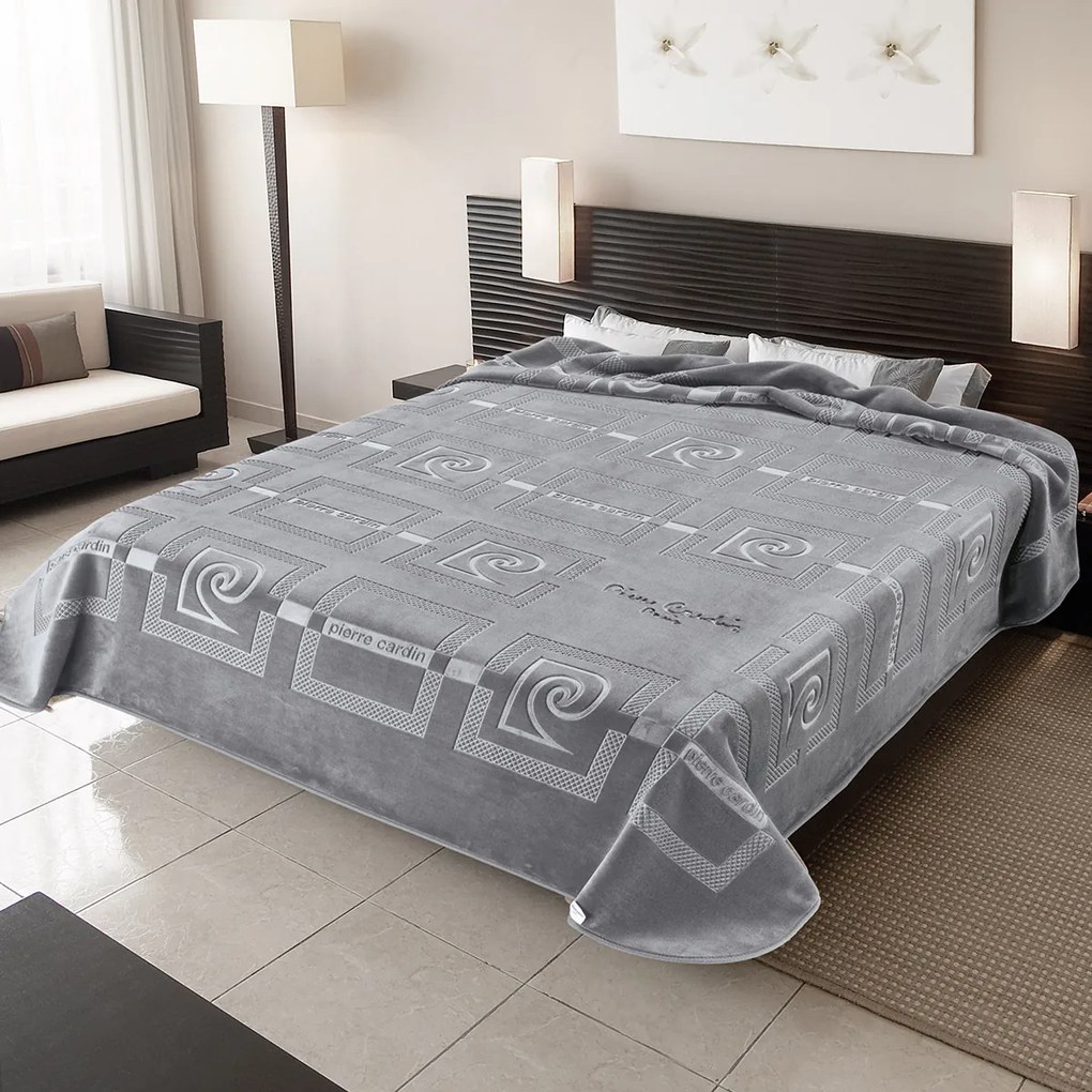 Κουβέρτα Υπέρδιπλη 220×240 PIERRE CARDIN NANCY 657 GREY(51) 220X240