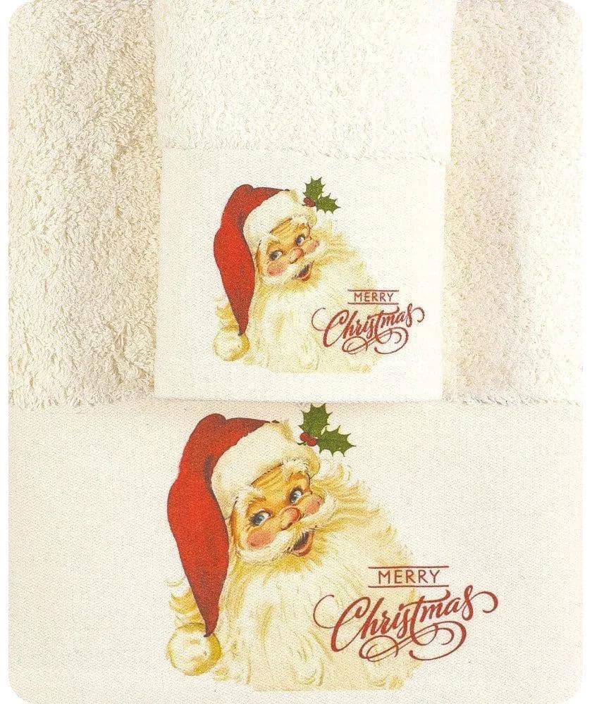 Borea Πετσέτες Χριστουγεννιάτικες Σετ 2ΤΜΧ CR-5 ΕΚΡΟΥ 50 x 90 / 30 x 50 cm Εκρού