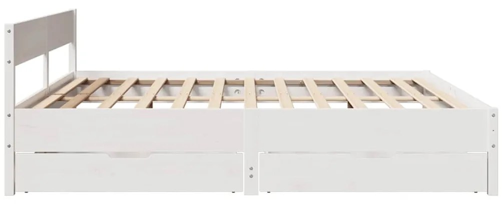 vidaXL Σκελετός Κρεβ. Χωρίς Στρώμα Λευκό 180x200 εκ Μασίφ Πεύκο