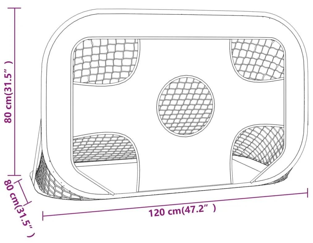 Δίχτυ Ποδοσφαίρου με Στόχο 120 x 80 x 80 εκ. από Πολυεστέρα - Μαύρο
