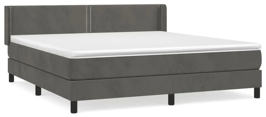 ΚΡΕΒΑΤΙ BOXSPRING ΜΕ ΣΤΡΩΜΑ ΣΚΟΥΡΟ ΓΚΡΙ 160X200 ΕΚ. ΒΕΛΟΥΔΙΝΟ 3130908