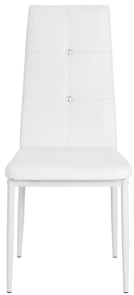 Καρέκλες Τραπεζαρίας 6 τεμ. Λευκές από Συνθετικό Δέρμα - Λευκό