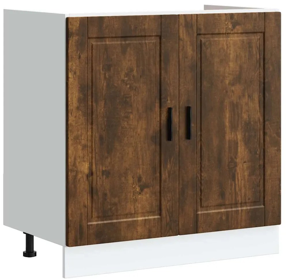 vidaXL Βάση νιπτήρα 2 pcs Καφέ 80 x 46 x 84.5 εκ. Επεξεργασμένο ξύλο