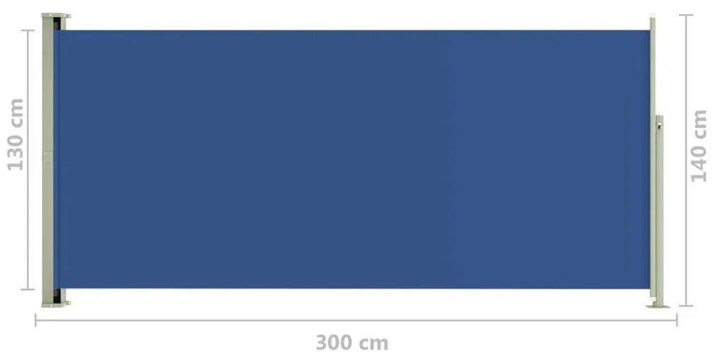 Σκίαστρο Πλαϊνό Συρόμενο Βεράντας Μπλε 140 x 300 εκ. - Μπλε