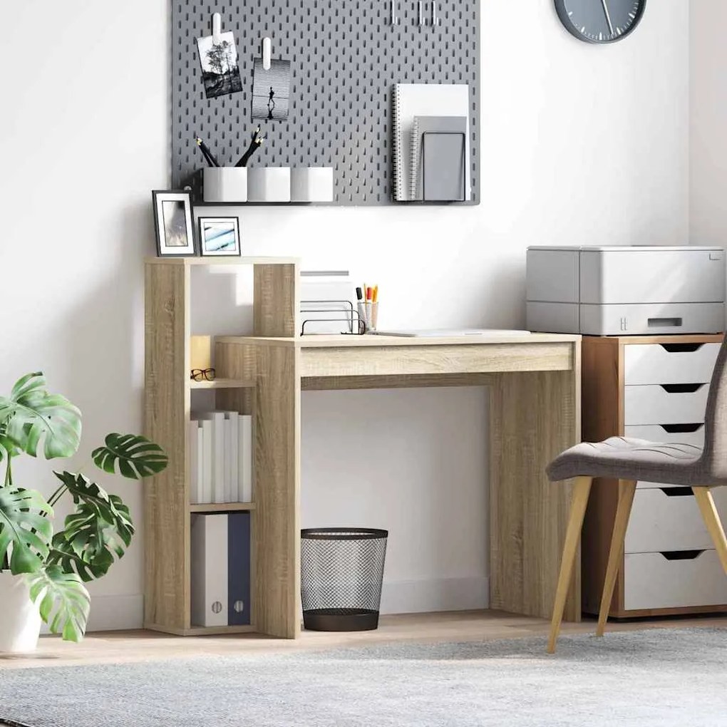 vidaXL Γραφείο με ράφι Sonoma Δρυς 100 x 40 x 90 cm Επεξεργασμένο ξύλο