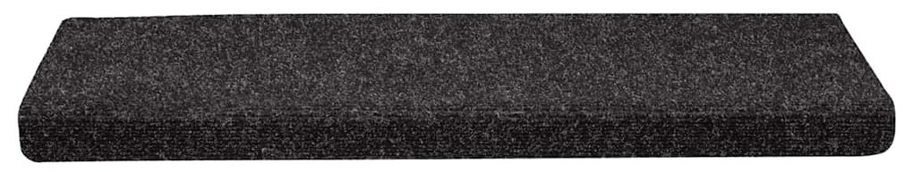 vidaXL Αυτοκόλλητα Πατάκια Σκαλιών 30 τεμ. 65x21x4 εκ. Μαύρα Ορθογώνια Άκρα